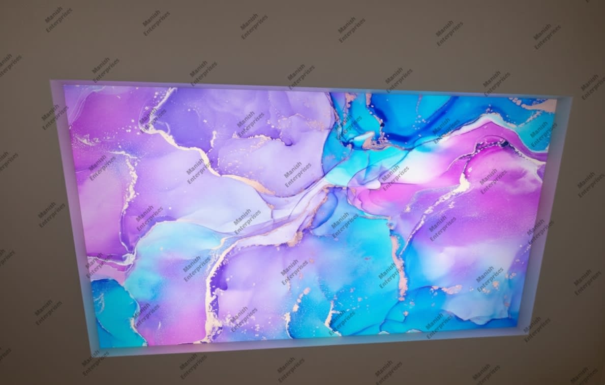 Purple blue abstract acrylic ceiling sheet