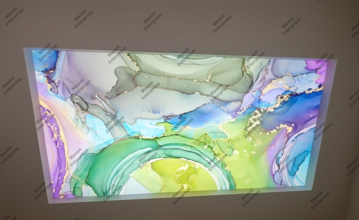 Green blue abstract acrylic ceiling sheet