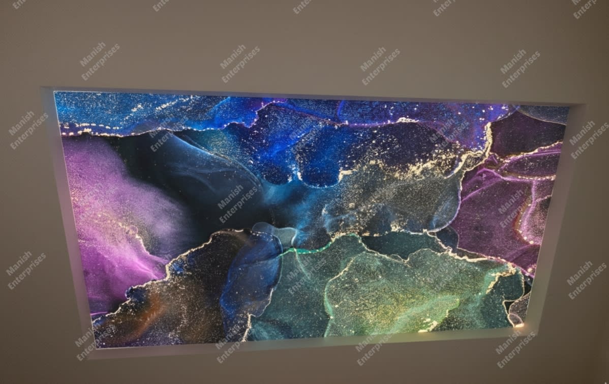 Dark galaxy multicolor abstract acrylic ceiling sheet