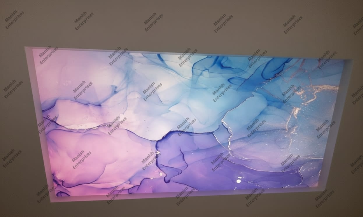 Pastel blue purple abstract acrylic ceiling sheet