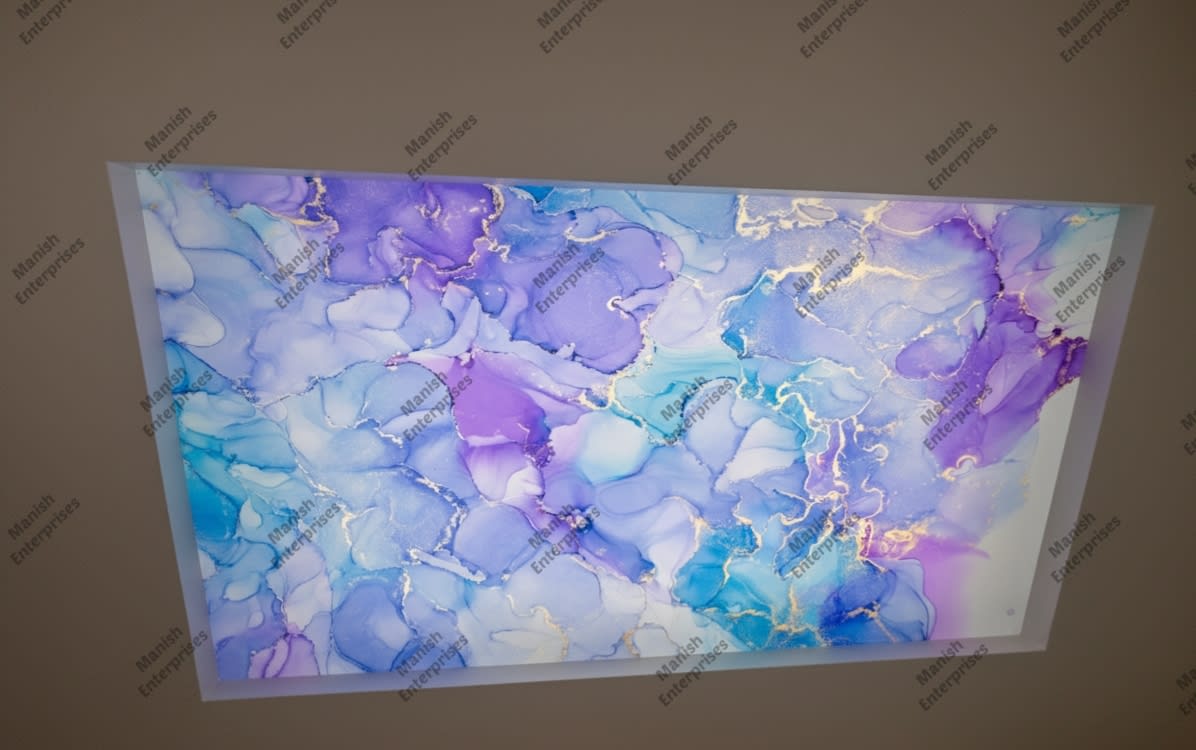 Blue purple aqua abstract acrylic ceiling sheet