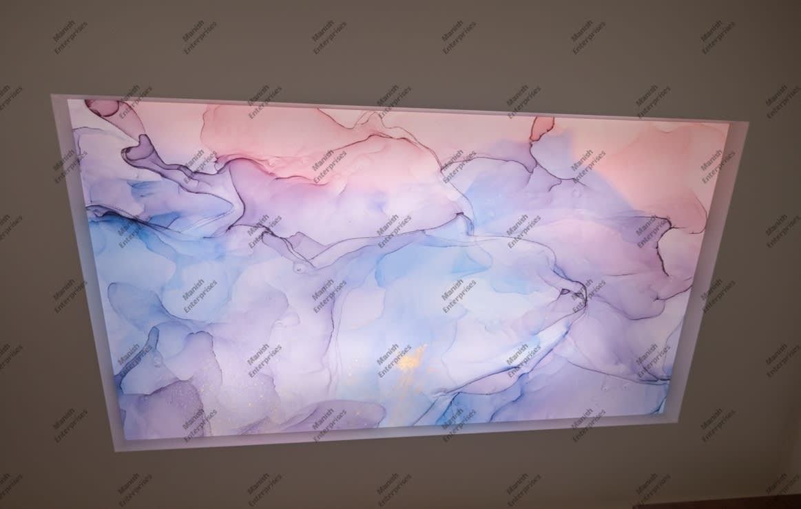 Pastel pink blue abstract acrylic ceiling sheet