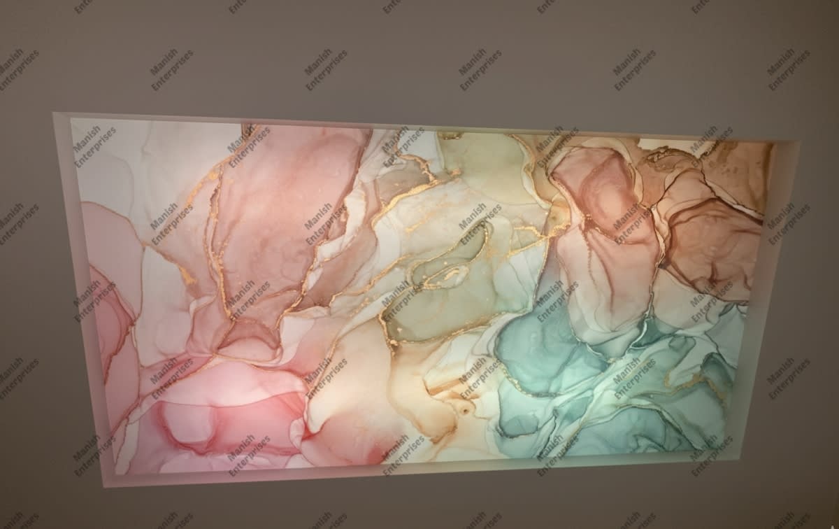 Pastel multicolor abstract acrylic ceiling sheet