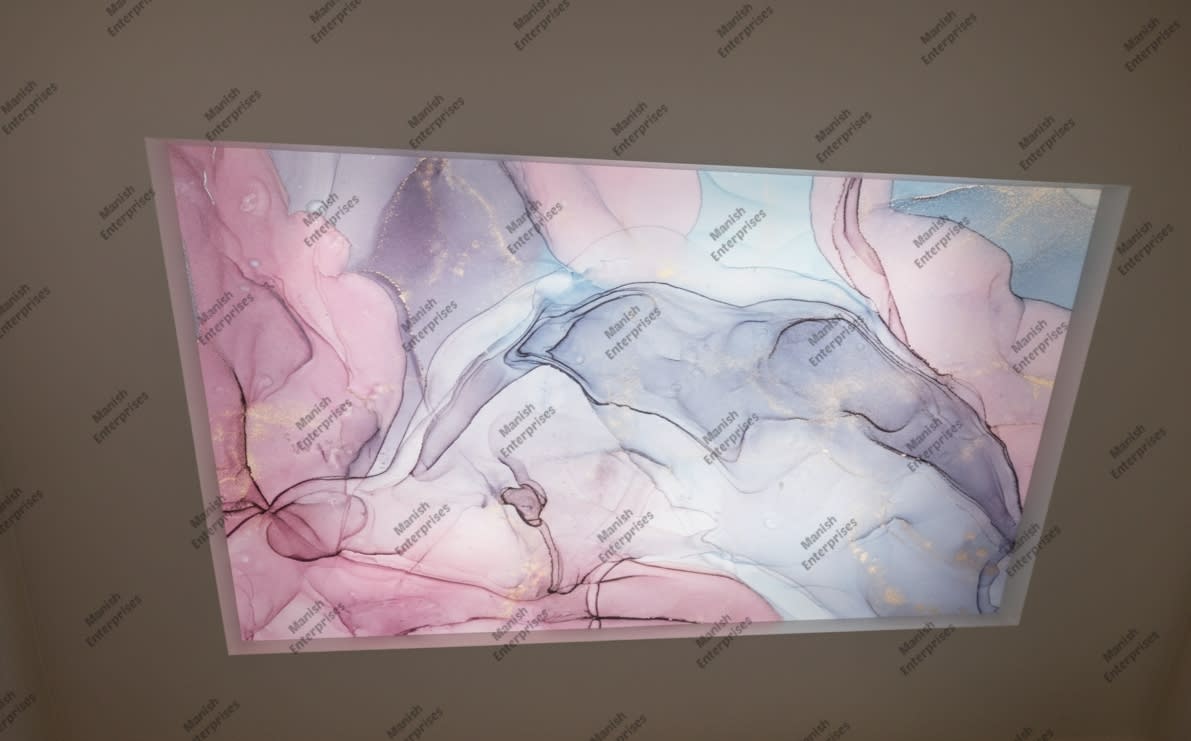 Pastel pink blue abstract acrylic ceiling sheet