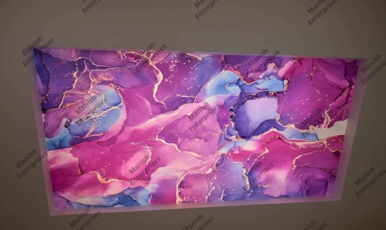 Purple pink blue abstract acrylic ceiling sheet