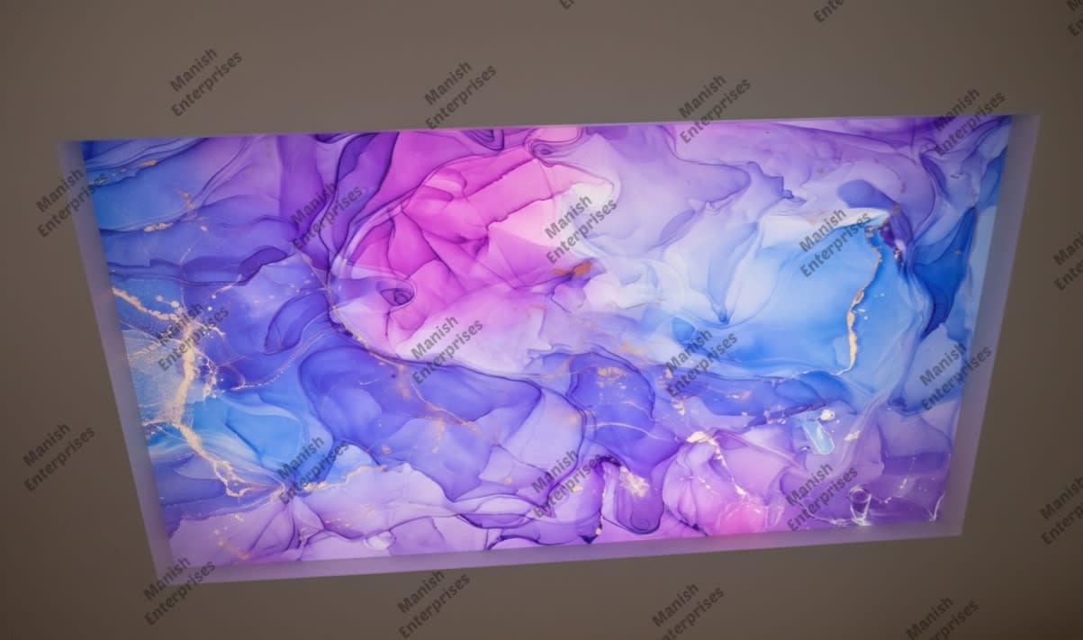 Multicolor abstract acrylic ceiling sheet