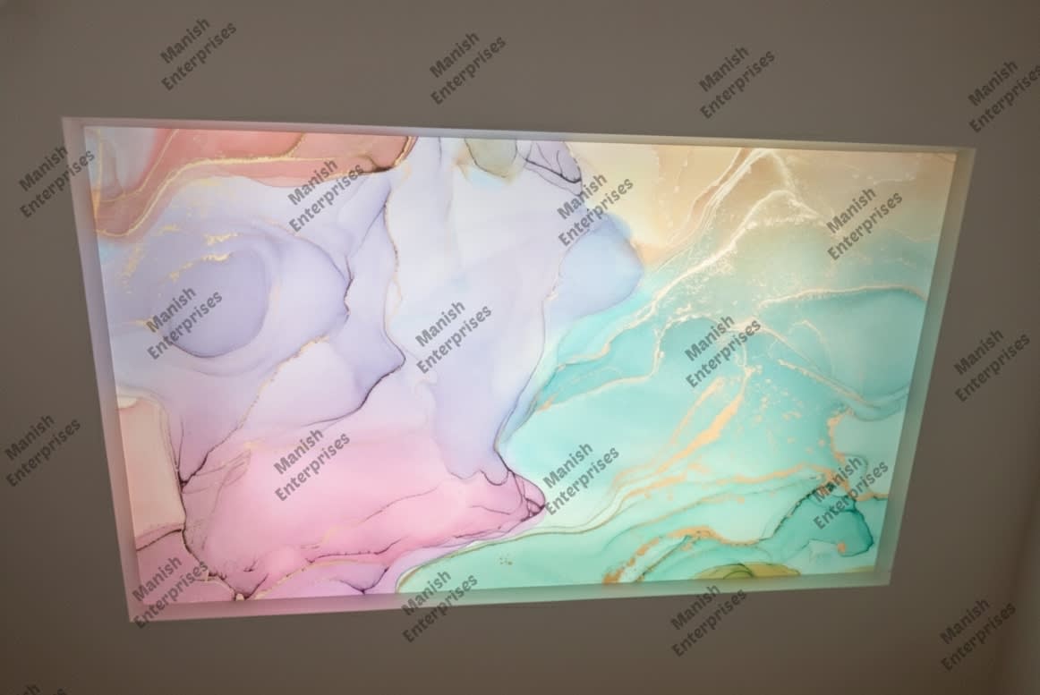 Pastel purple blue abstract acrylic ceiling sheet