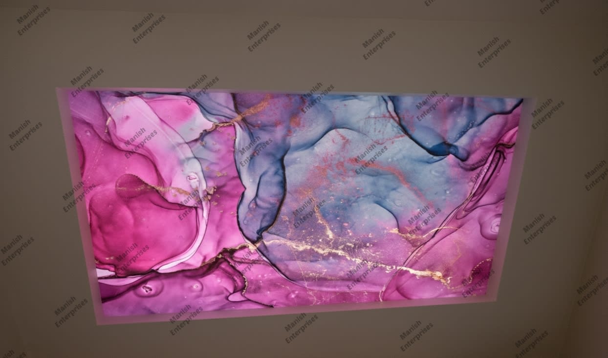 Pink blue abstract acrylic ceiling sheet