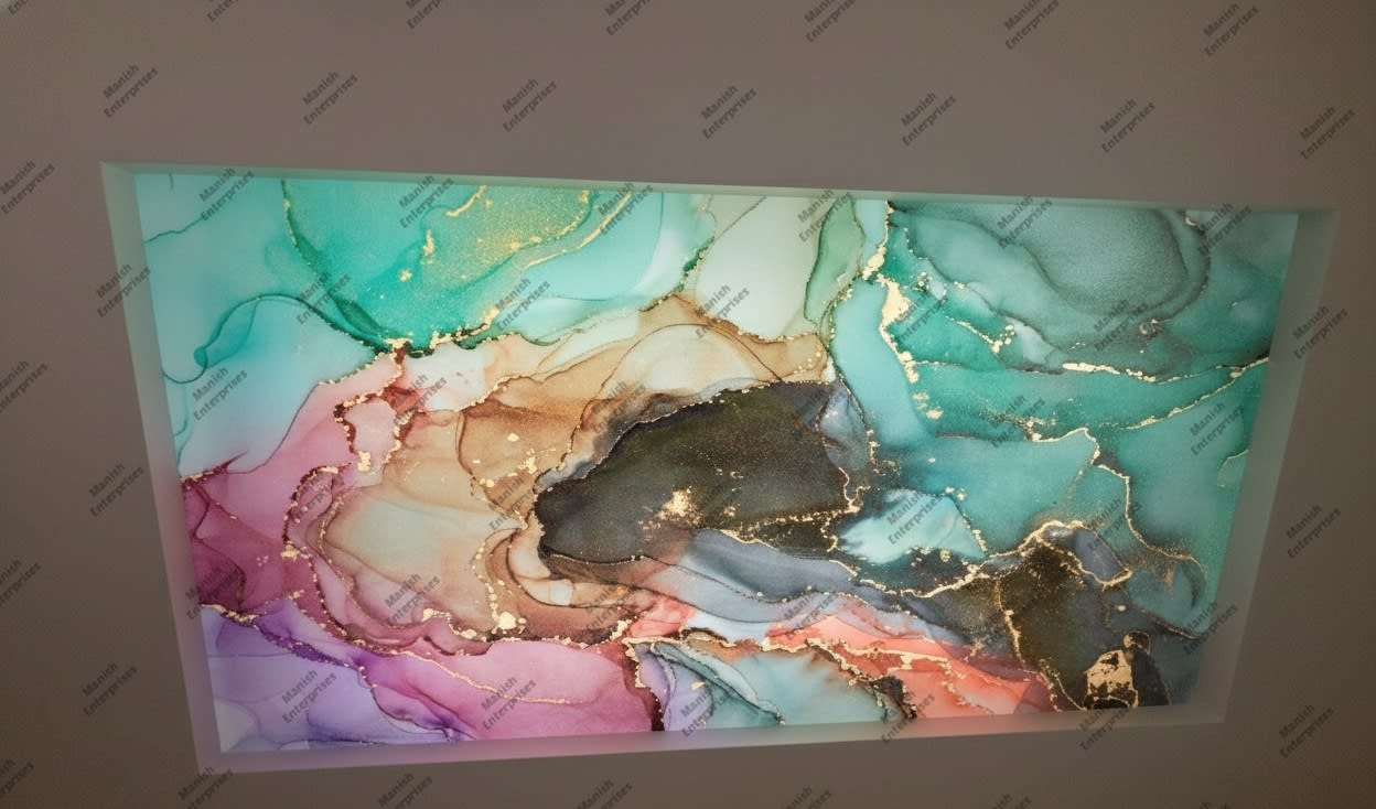 Multicolor pastel abstract acrylic ceiling sheet