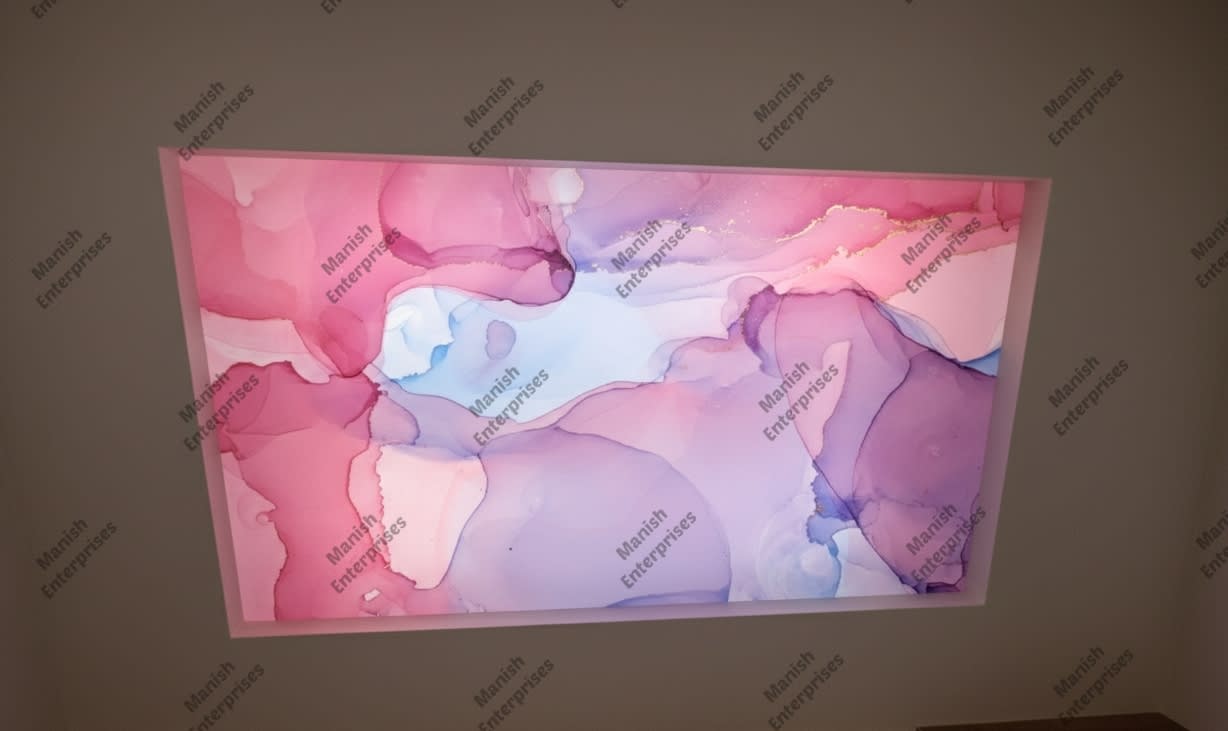 Pastel pink blue abstract acrylic ceiling sheet