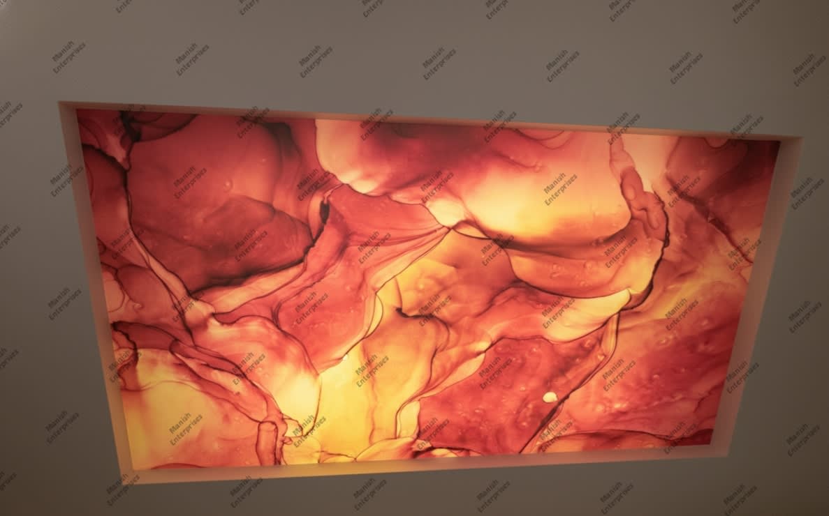 Orange amber marble acrylic ceiling sheet