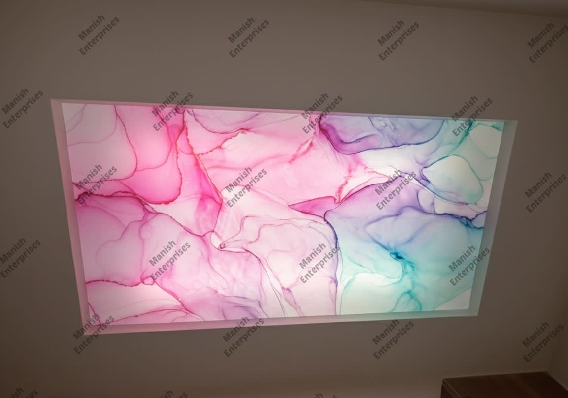 Pink aqua abstract acrylic ceiling sheet