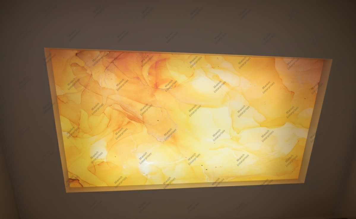Yellow abstract acrylic ceiling sheet