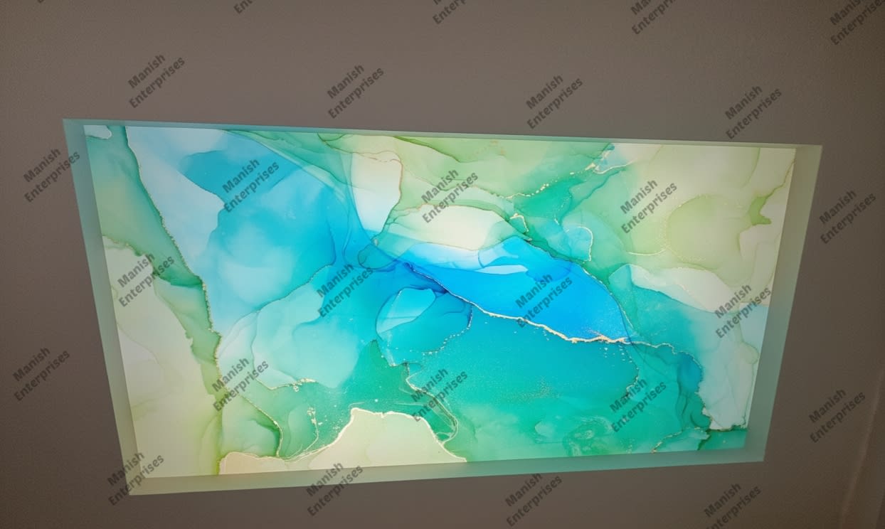 Green aqua abstract acrylic ceiling sheet
