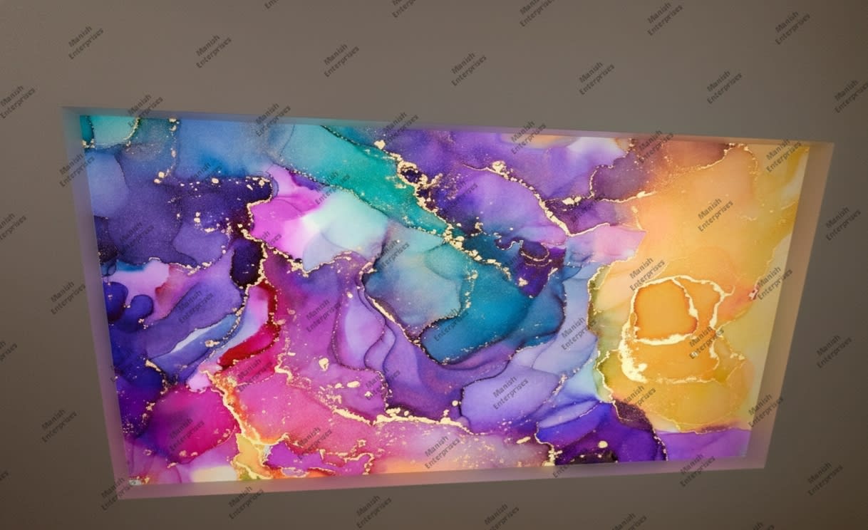 Multicolor  Purple abstract acrylic ceiling sheet
