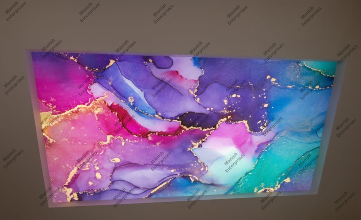 multicolor purple blue abstract acrylic ceiling sheet