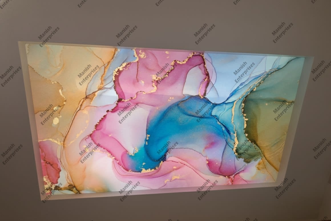 pastel pink blue abstract acrylic ceiling sheet