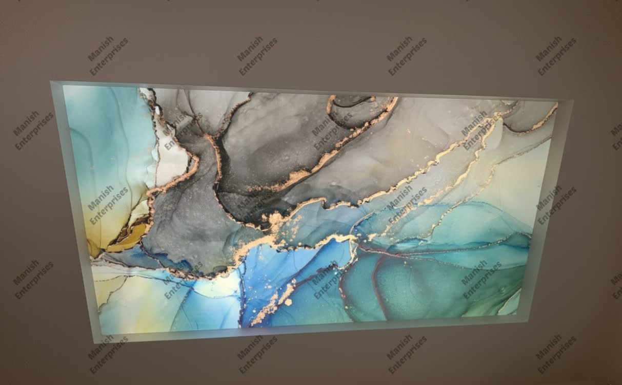 grey blue abstract acrylic ceiling sheet