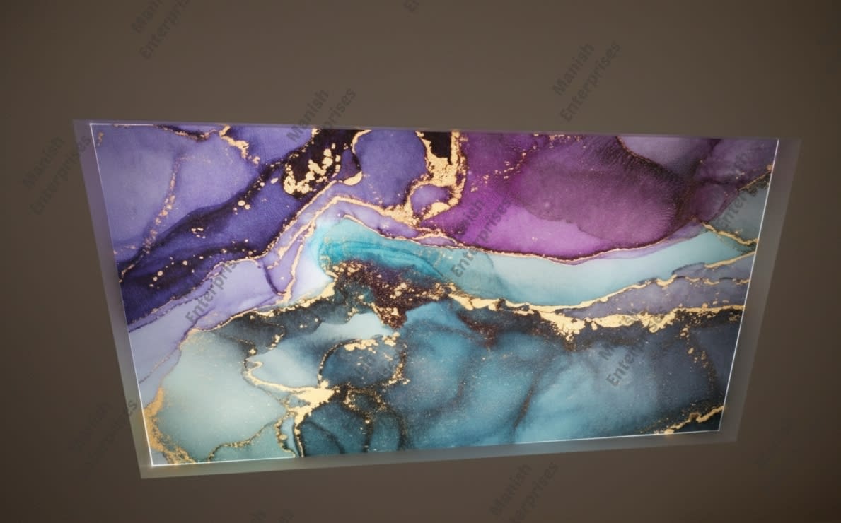 purple blue abstract acrylic ceiling sheet