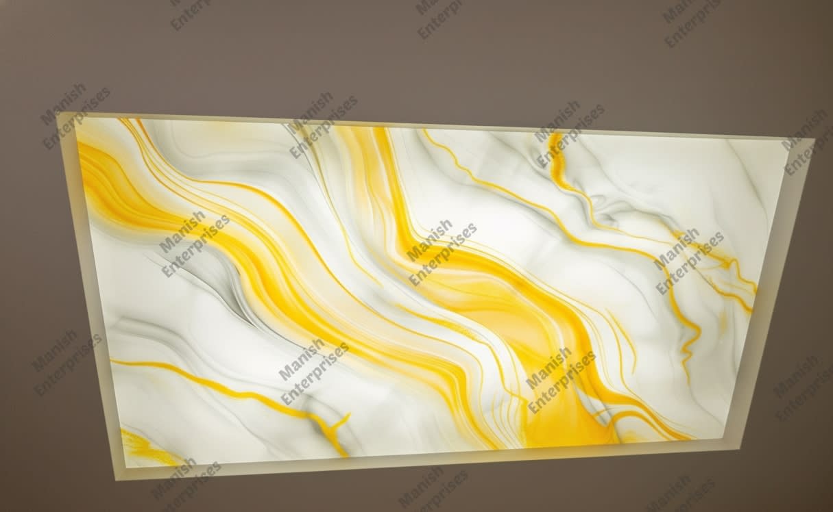 yellow white abstract acrylic ceiling sheet