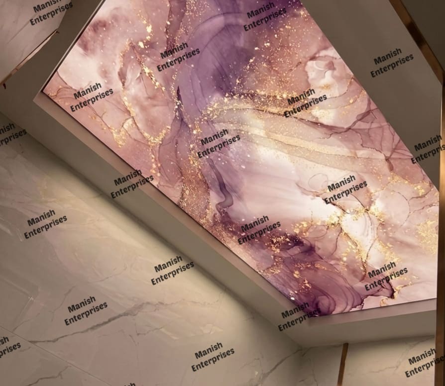 Lavender Purple Marble Acrylic Ceiling Sheet for Bathroom Ceiling Design