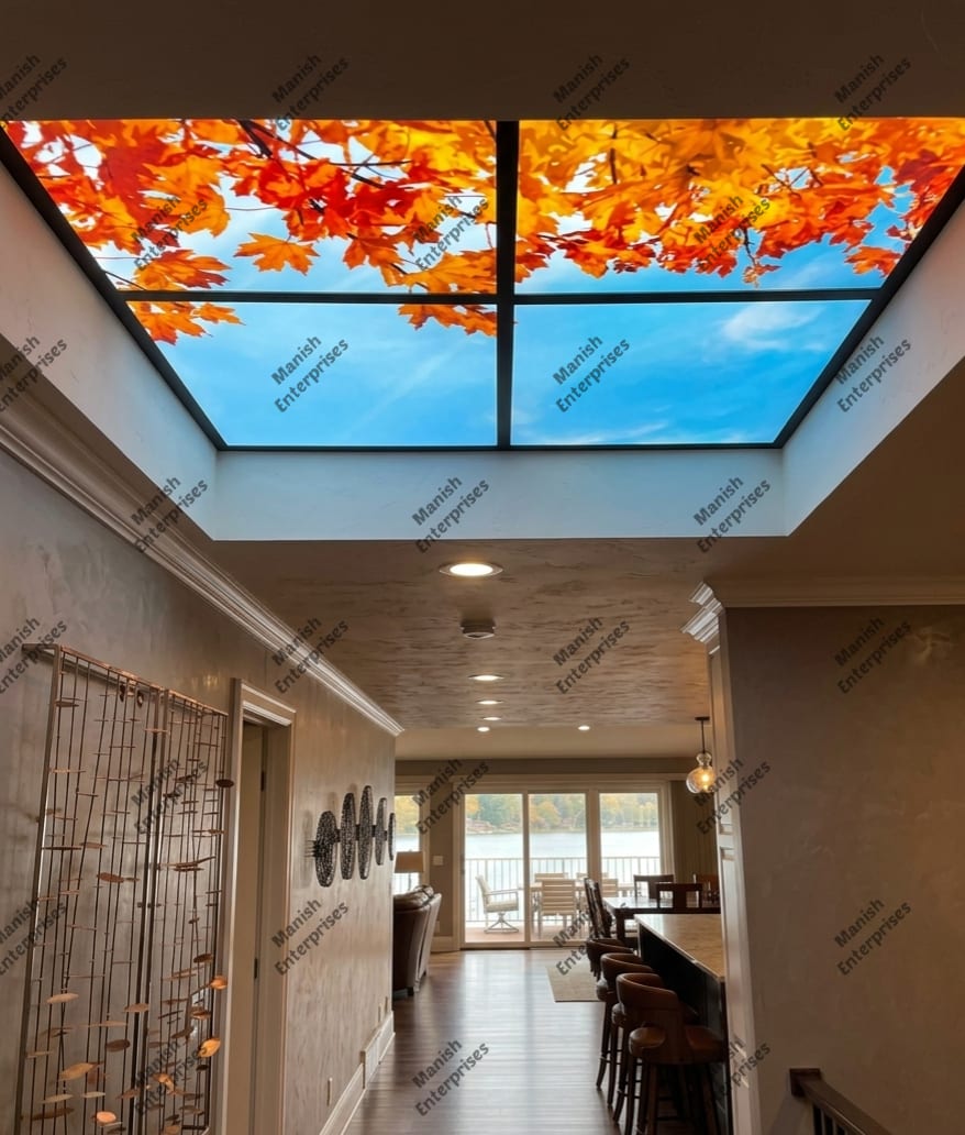 Autumn Maple Sky Acrylic Ceiling Sheet for Passage, Corridor & Lobby Ceiling Design