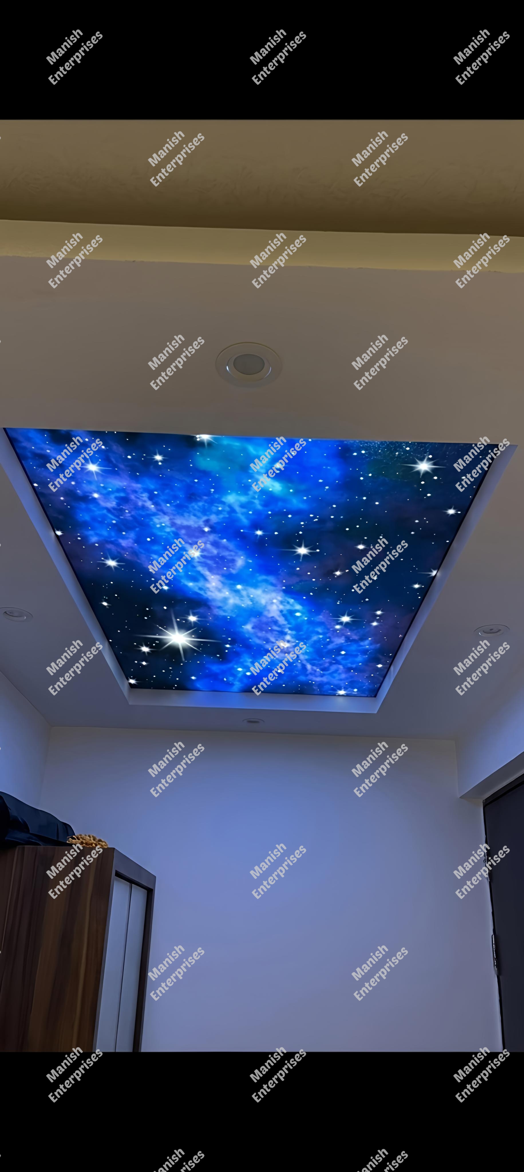 Blue Galaxy Space Acrylic Ceiling Sheet for Bedroom, Kids Room & Home Theater Ceiling Design