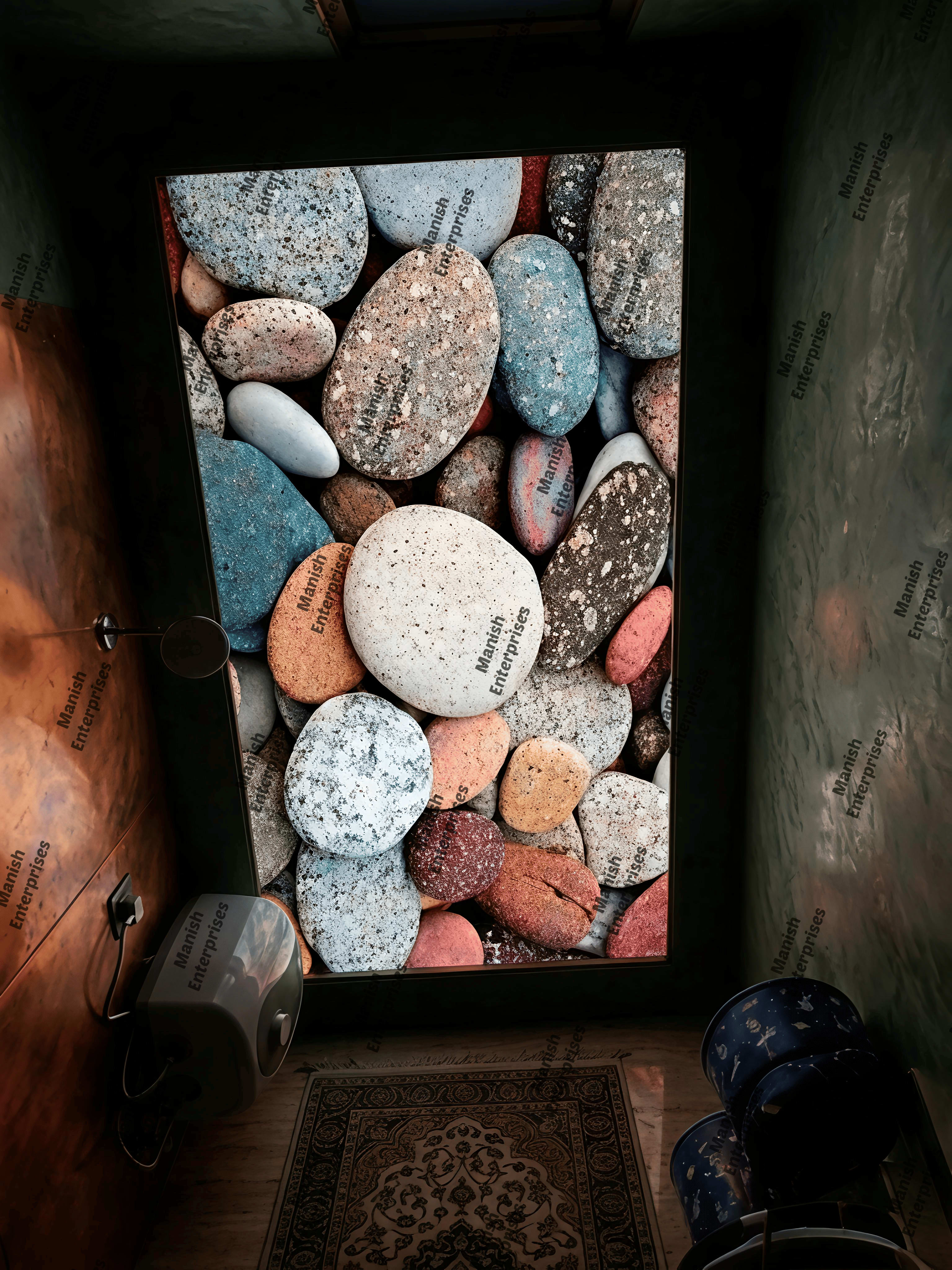 Pebble Stone Acrylic Ceiling Sheet for Bathroom Ceiling Design
