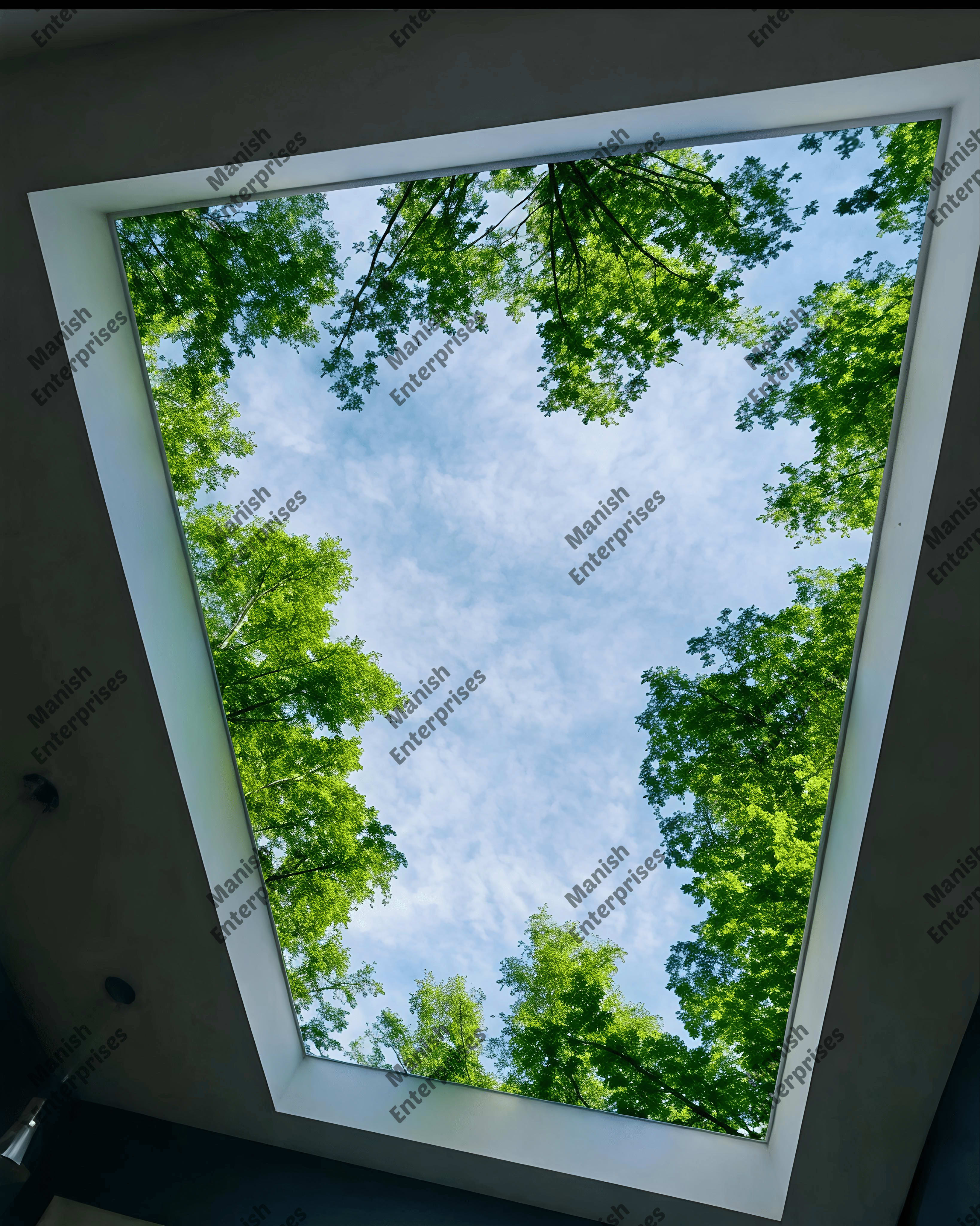 Forest Canopy Sky Acrylic Ceiling Sheet for Bathroom Backlit Ceiling Design