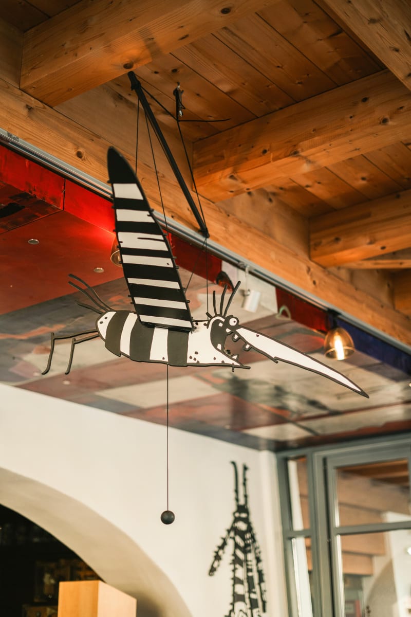 A creative art piece of a flying insect in the Glemmtalerhof in Hinterglemm.