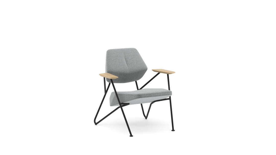 Easy chair upholstered in fabric