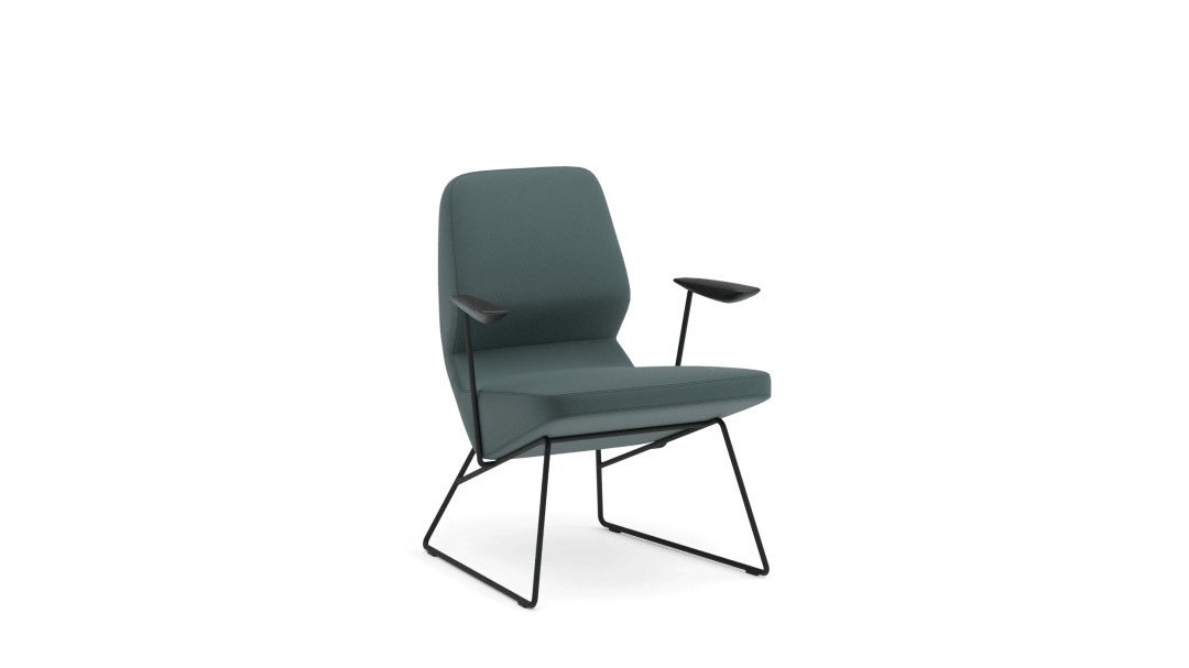 Easy chair sled base o12 with armrest