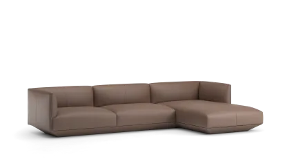 110 composition 02/R in leather with high armrests, platform base