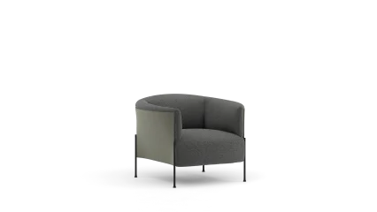Armchair with fabric frame