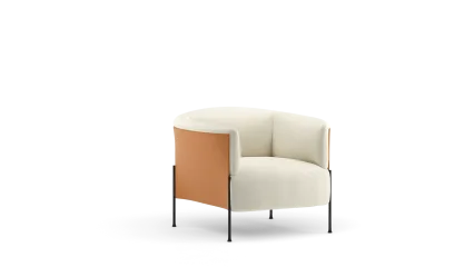Armchair with leather frame