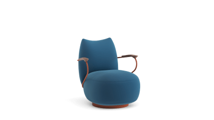armchair swivel base with armrests and auto-return mechanism		
