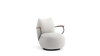 armchair fixed round base with armrests