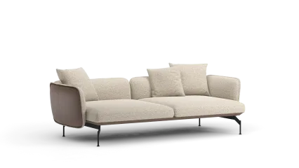2,5seater deep + armrest 85 with leather frame