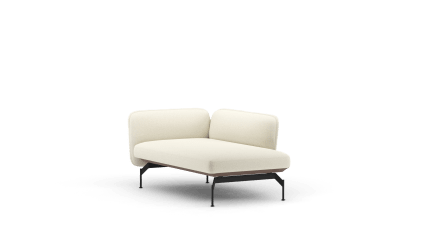 chaise longue 125+armrest 110/R with leather frame