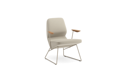 Easy chair sled base o12 with armrests