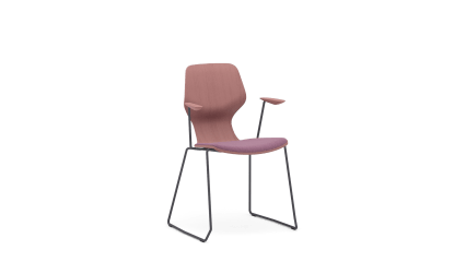 Chair sled base o12 with armrest and cushion