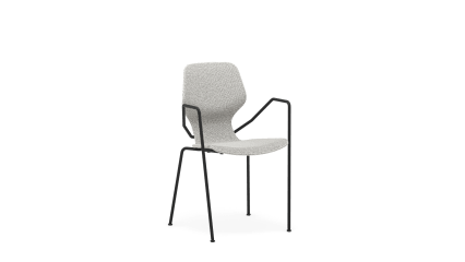 Chair upholstered metal legs o16 with armrest