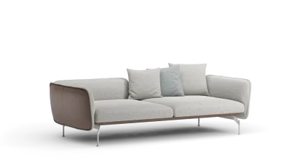 2,5seater deep + armrest 110 with leather frame