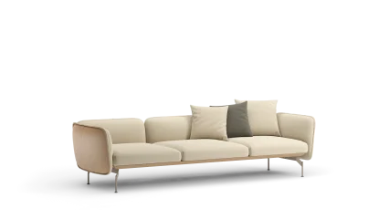 3seater with leather frame