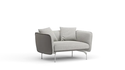 Armchair 138 with leather frame
