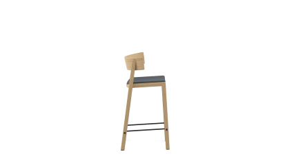 Barstool low with upholstered seat