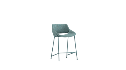 Barstool with backrest and metal legs low