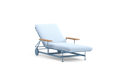 Sunlounger with armrest and cushion