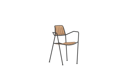 INOX stolica s drvenim letvicama