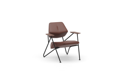 Easy chair upholstered in leather